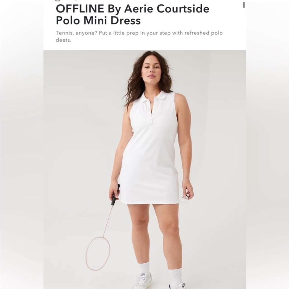 OFFLINE By Aerie Courtside Polo Mini Dress - Size XL - White